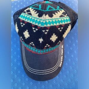 Cowgirl Tuff Aztec Print Hat Velcro Strap Never Give Up